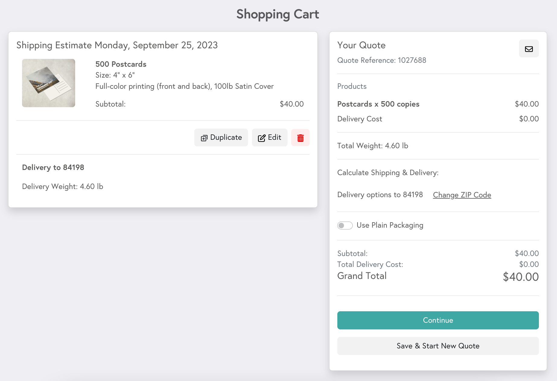 Shopping cart preview showing a multi-part order with a price and a shopping cart button for Mixam.