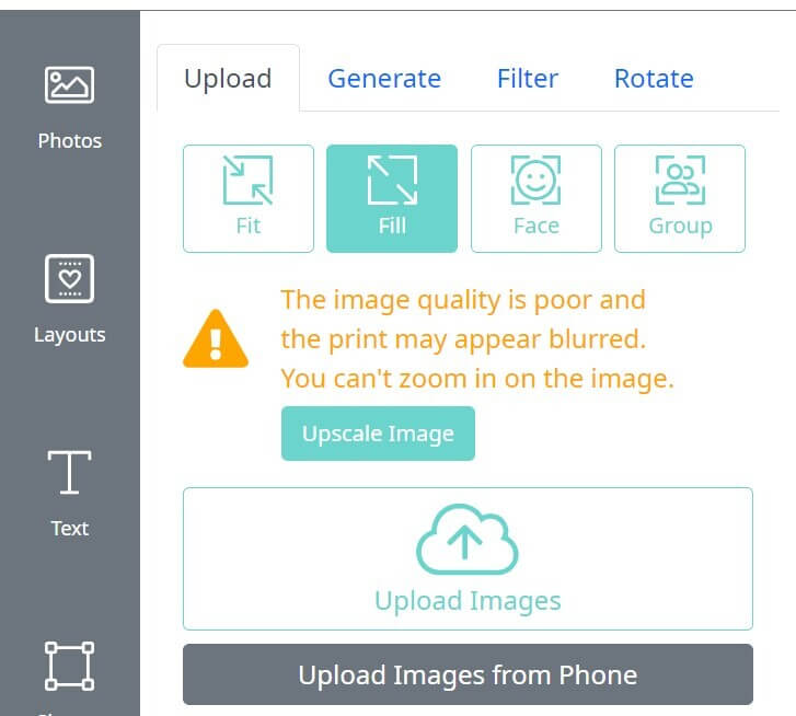 Image quality warning