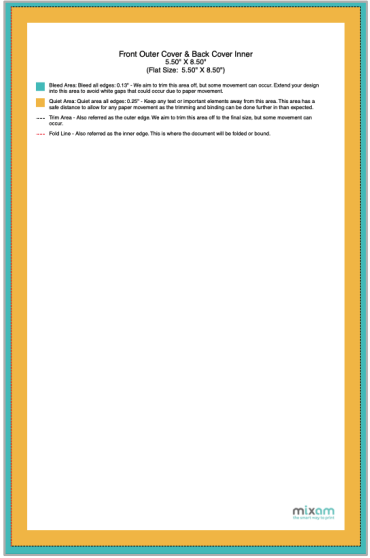 A staple book template with guidelines