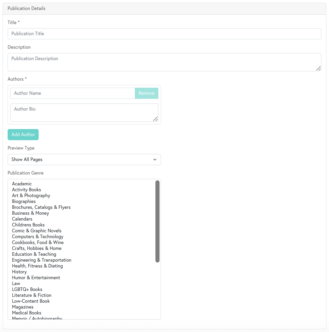 An overview of the Publication Details section for Mixam's print-on-demand service, PrintLink.