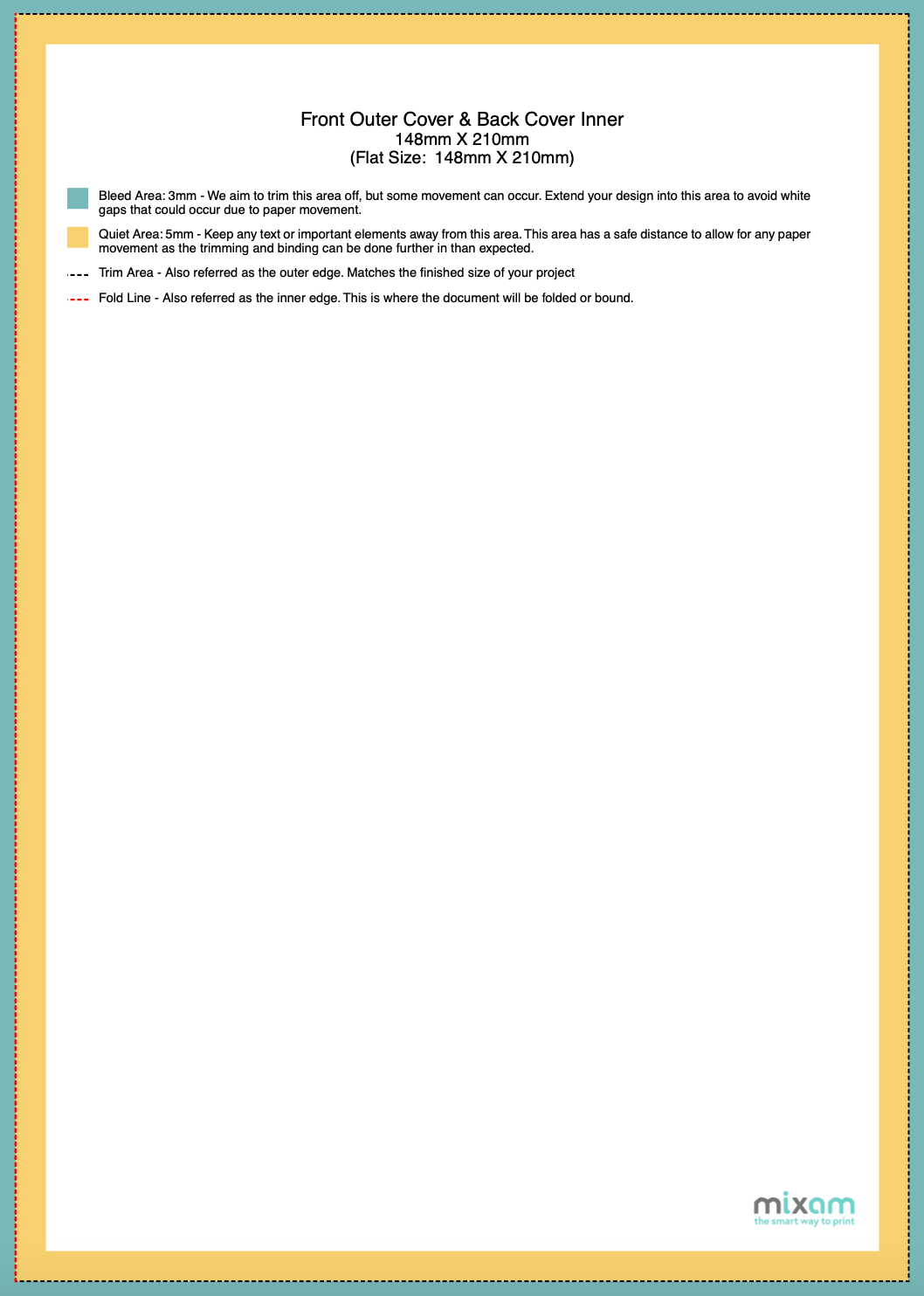 A staple book template with guidelines