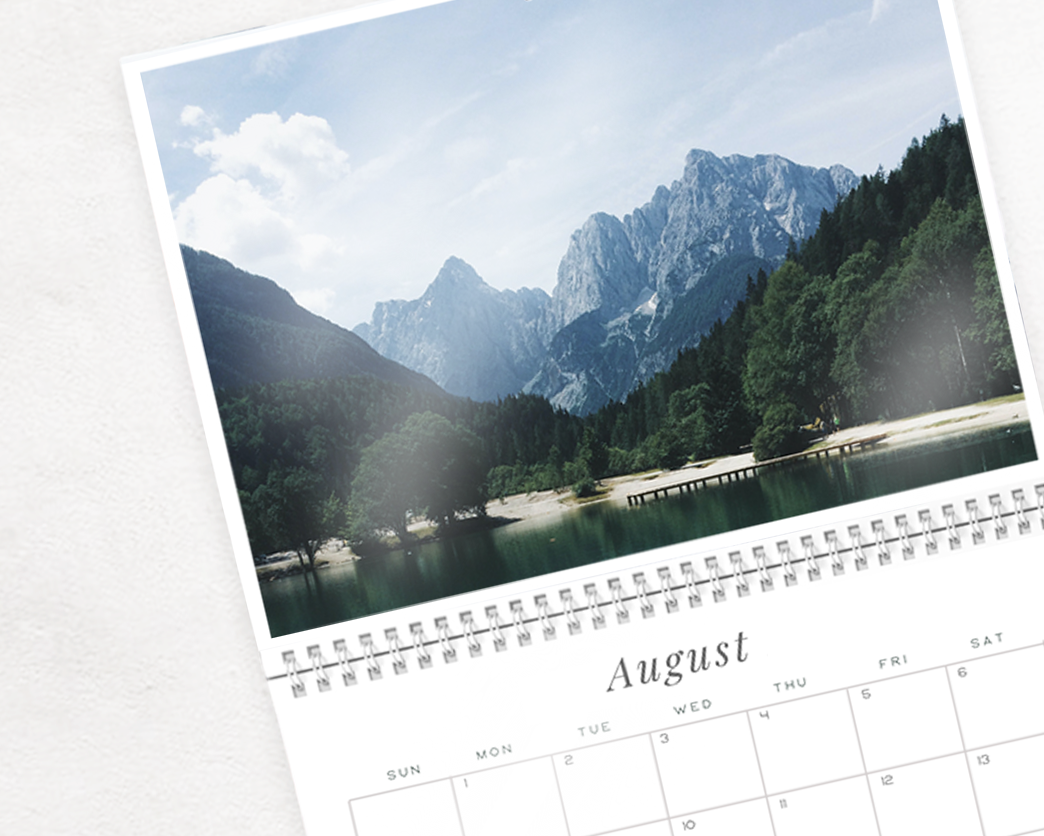High-quality glossy calendar with a high-shine finish for vibrant colors.
