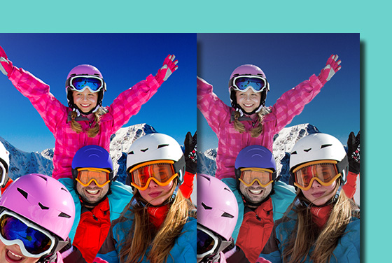 A side by side comparison of colour variance.