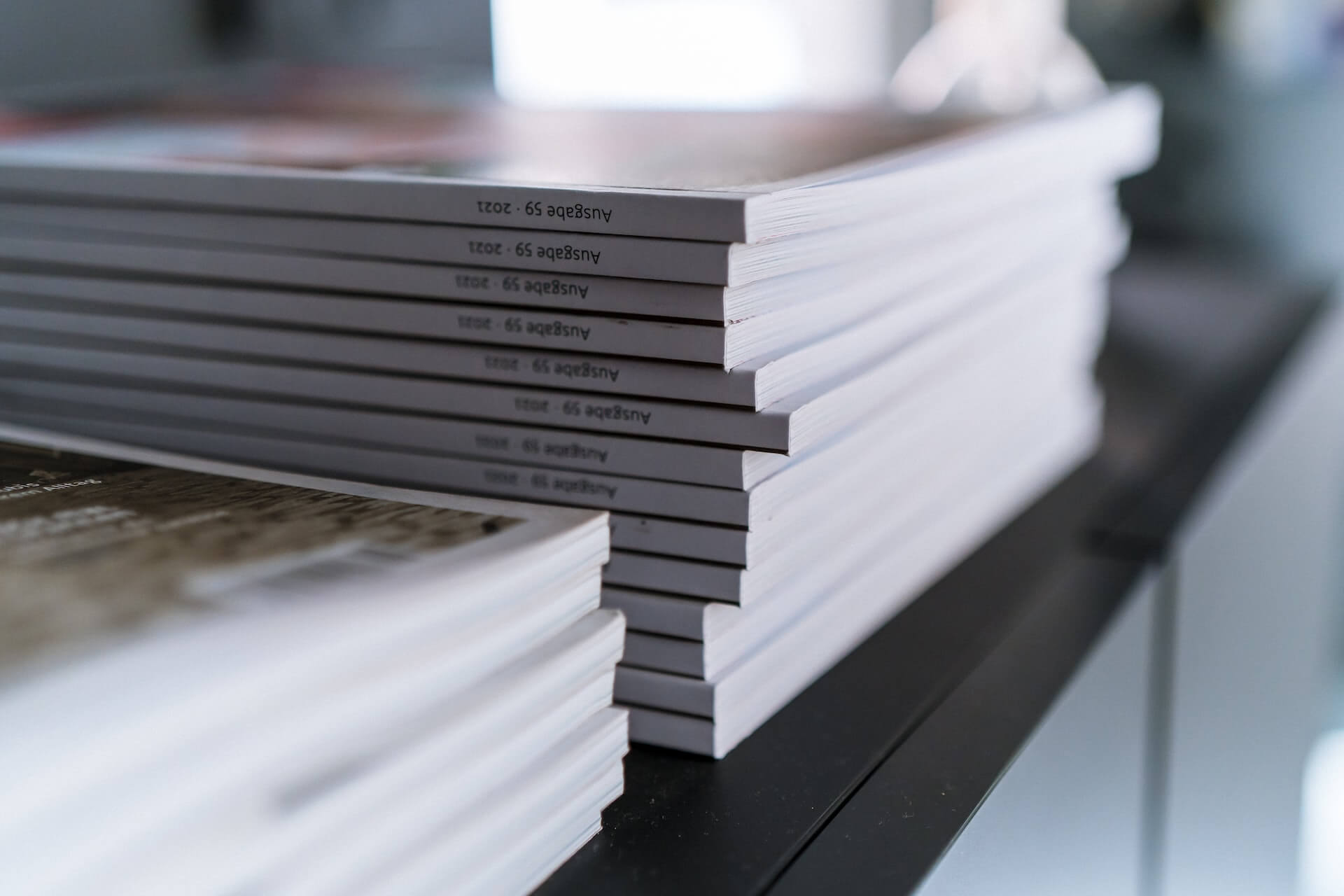 Stacked print-on-demand magazines