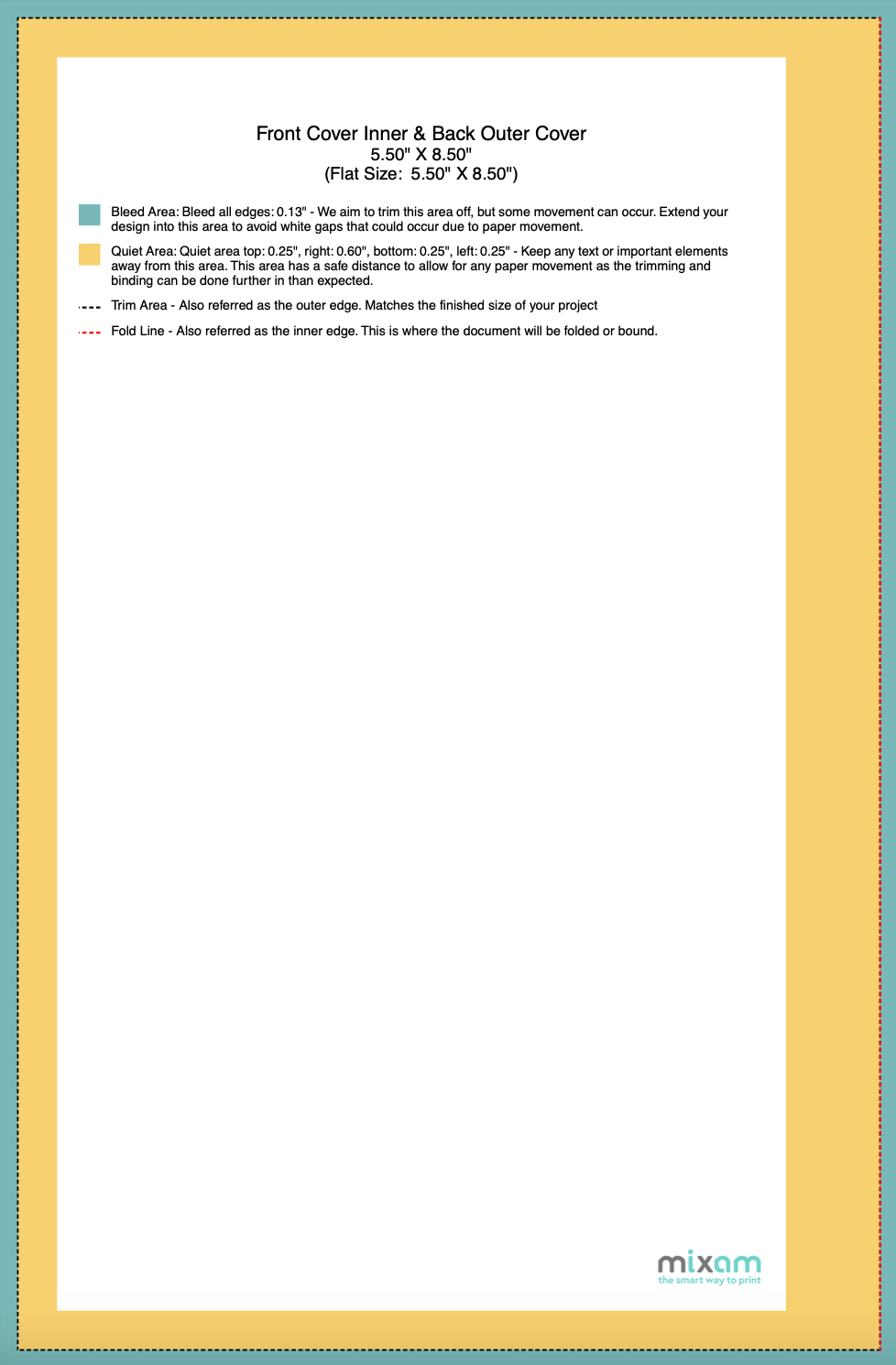 A wire-o book template with guidelines